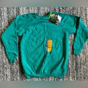 NWT Vintage Early 90s Hanes Teal Crewneck Sweatshirt